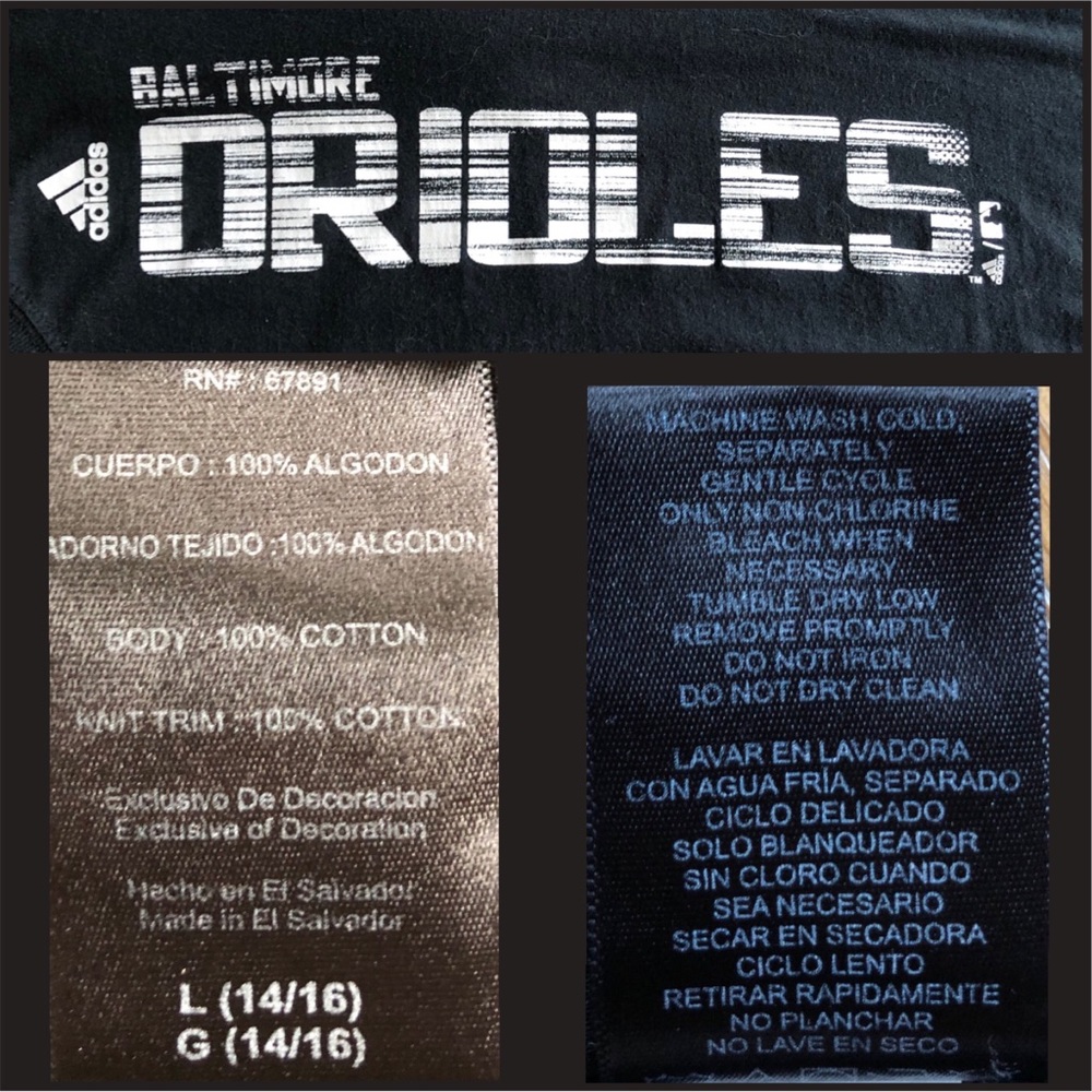 ADIDAS BALTIMORE ORIOLES MLB LOGO CREWNECK TEE - Picture 6 of 8
